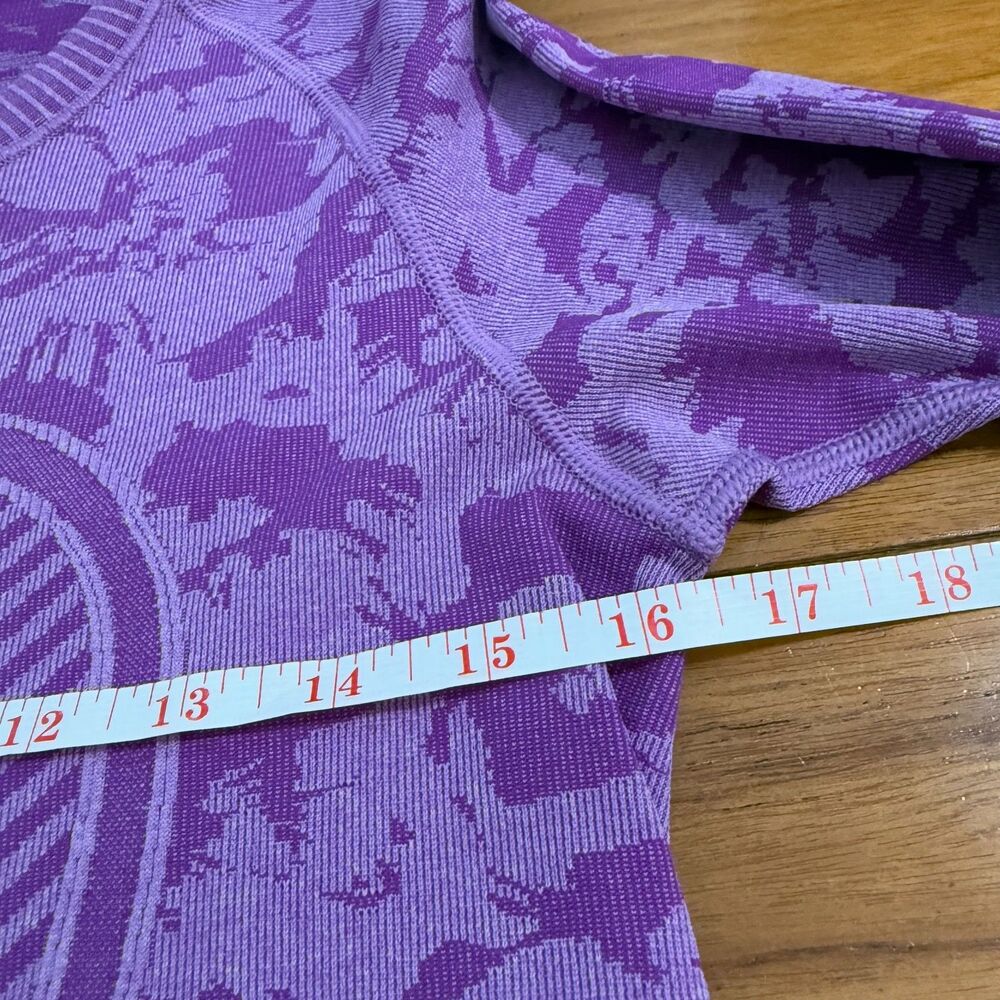 Women Lululemon Swiftly Tech Long Sleeve Crew Heathered Tender Violet Size 8 - Picture 8 of 8